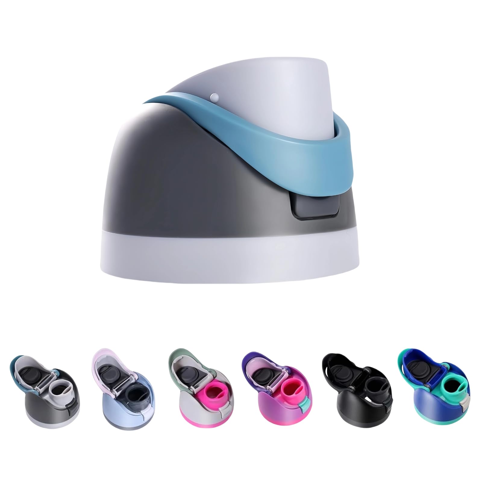 Replacement Lid for Owala Freesip, One Button Top Replacement, Leakproof BPA-Free School Sport Water Bottle Cap Replacement Compatible with Grey Owala 24oz 32oz 40oz 16oz (Dark Grey)