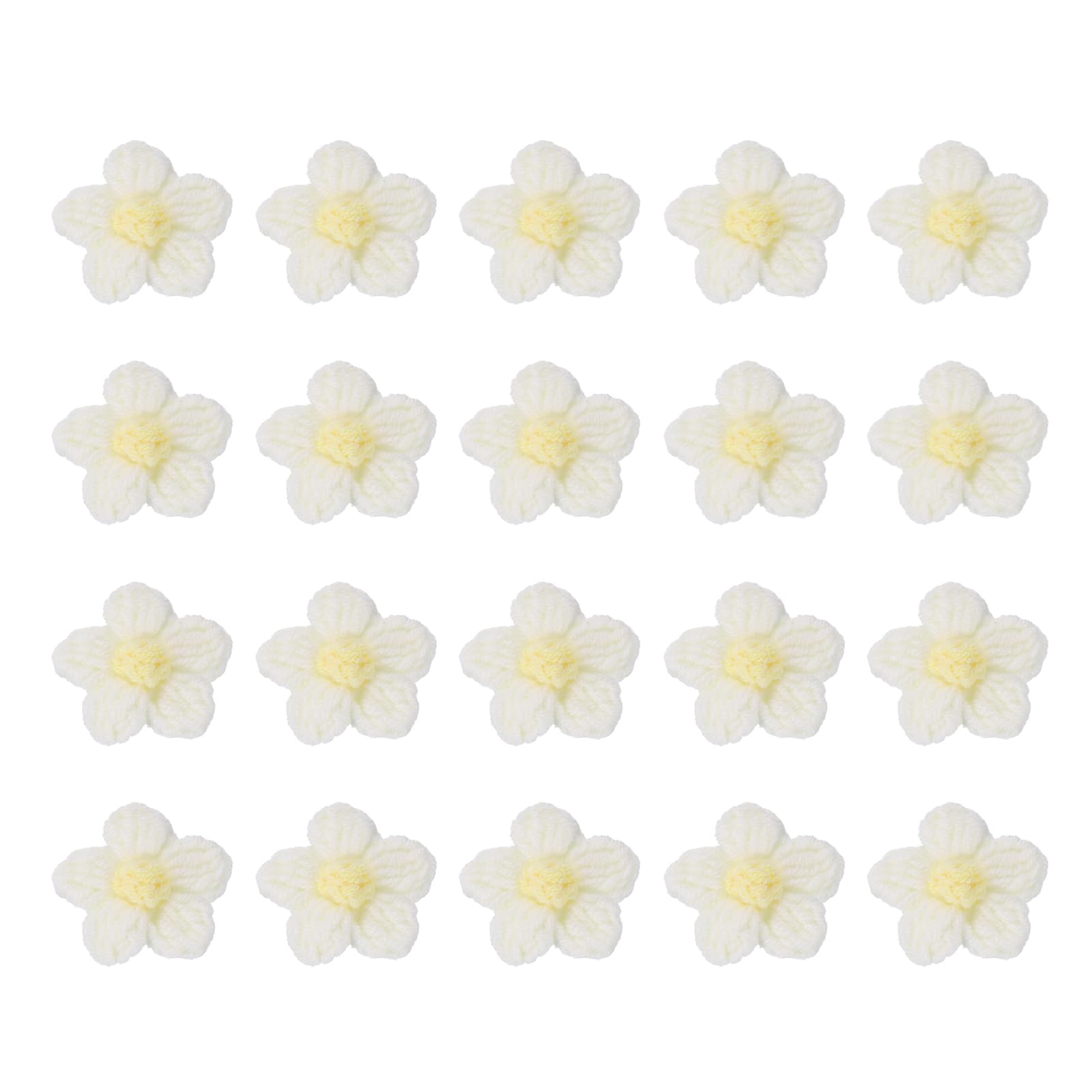Écusson coton 45mm blanc jaune lot de 20 patchs à coudre pour vêtements