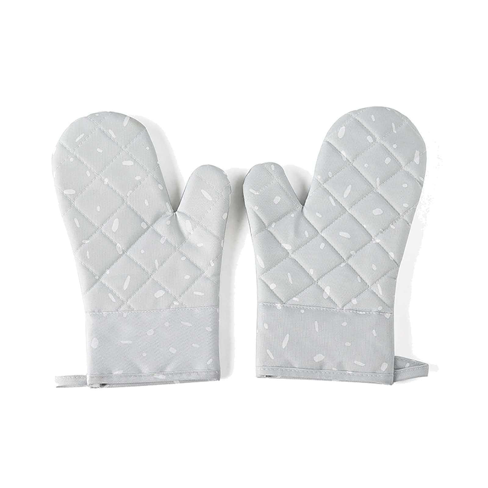 Guantes de horno resistentes al calor hasta 300 °C, guantes de horno de algodón y silicona, guantes para hornear para hornear, cocinar a la parrilla, gris