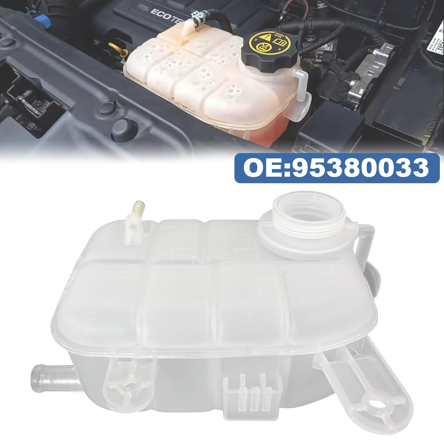 95380033 - Depósito de expansión de refrigerante de motor con tapa para V-auxhall Mokka x J13 2013 en adelante 1.4 1.6 1.7 1.8