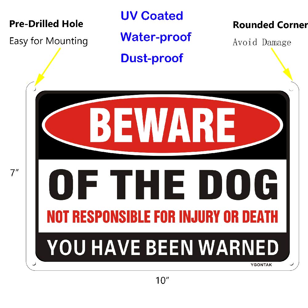 Warnschild "Beware Of Dog No Trespassing" - 2 Stück Aus Aluminium, Wetterfest, 25,4x8,9 Cm Für Zaun & Garten!