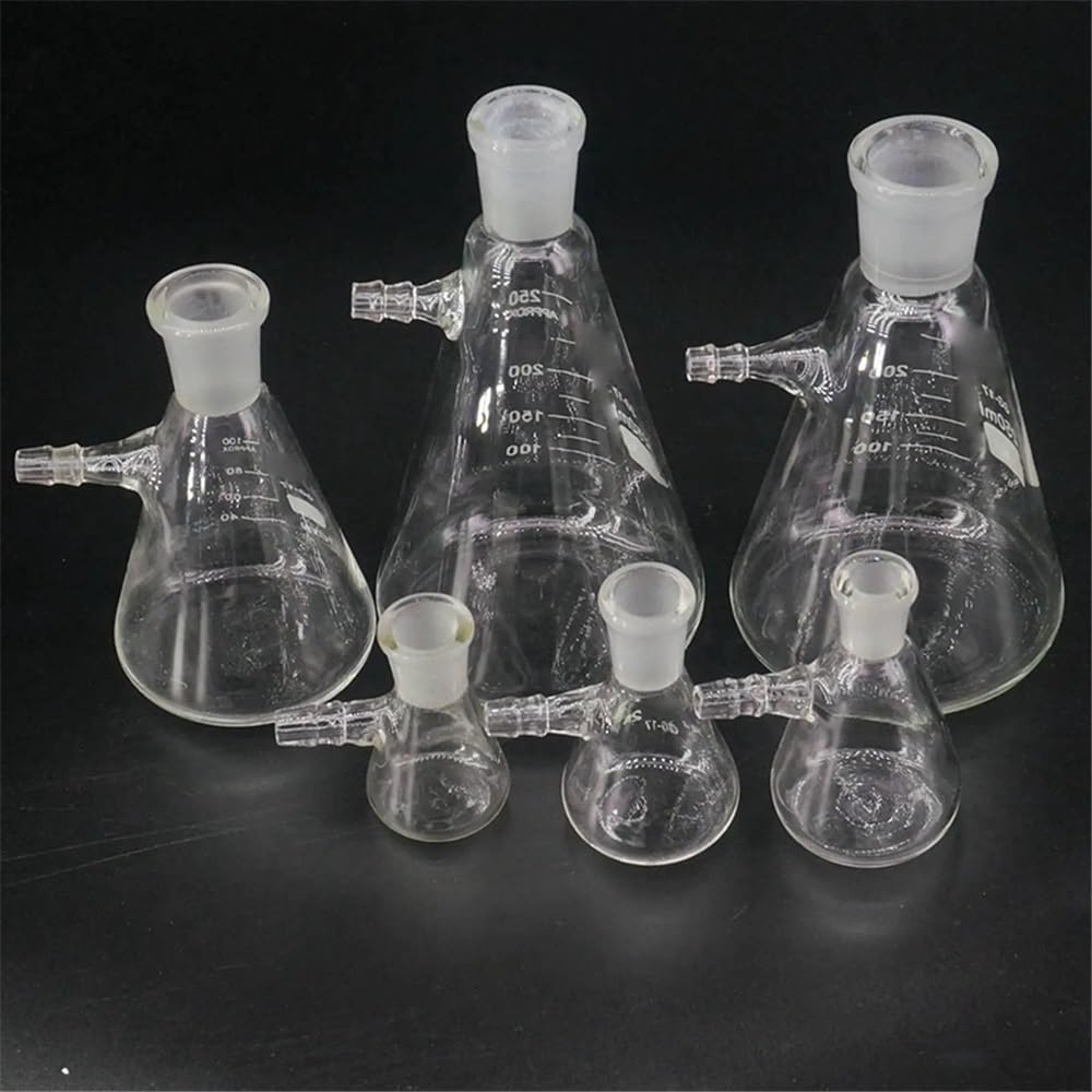 Vetreria da laboratorio 10 ml 25 ml 50 ml 100 ml 250 ml 500 ml 1000 ml #10#14#19#24#29 Borraccia in vetro borosilicato con bocca aspirante(1000ml Joint 29-32)