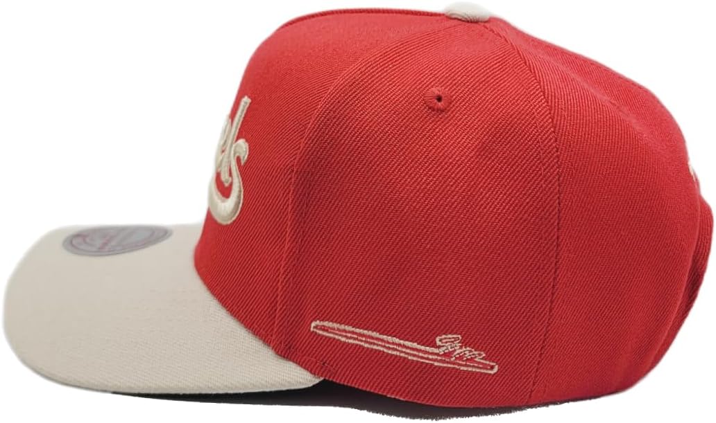 Mitchell & Ness Los Angeles Angels of Anaheim New City Connect Pro Crown Red Tan Era Snapback Hat Cap
