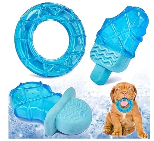 犬用噛むおもちゃ ペット用おしゃぶり 犬用冷却用噛むおもちゃ 歯清潔 咀嚼 ストレス解消とクールダウン 犬 おもちゃ 頑丈 再利用可能 ペットおもちゃ 歯磨き 熱中症防 暑さ対策 運動不足解消 夏 犬遊び用 屋外 屋内 水分補給 ペット用品 (3 PCS)