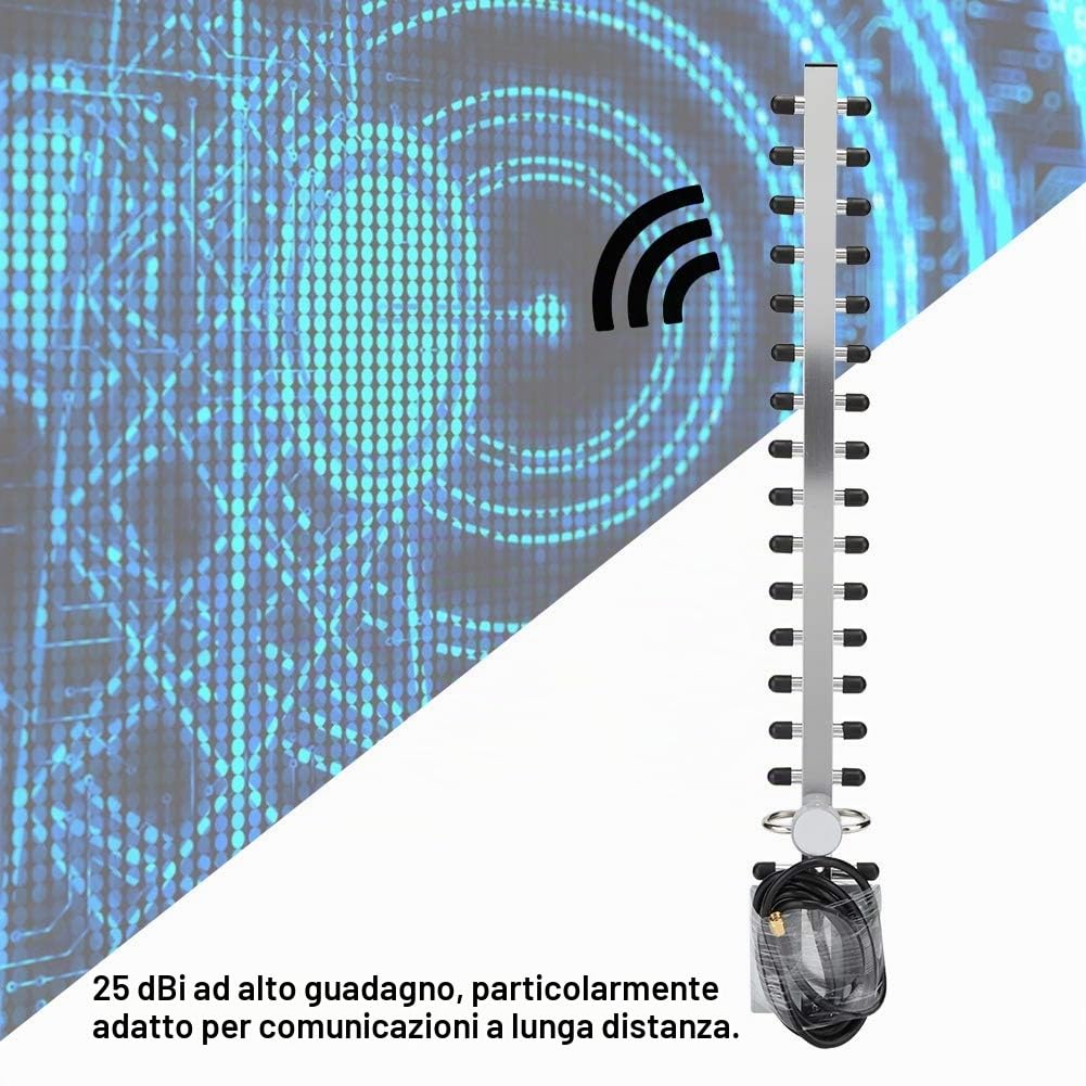 Yagi, 2.4G 25dBi Scheda di Rete Router Wireless Ad Alto Guadagno Scheda di Rete Direzionale a 16 unità Tipo Verticale Lineare Lunga 1,5 M