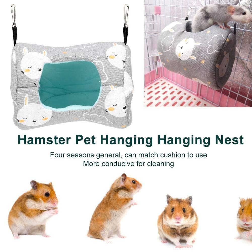 Hamac en toile pour petits animaux Lit suspendu pour hamster, rat, lapin nain, souris et gerbille, balançoire cage, accessoire confortable et ludiqu