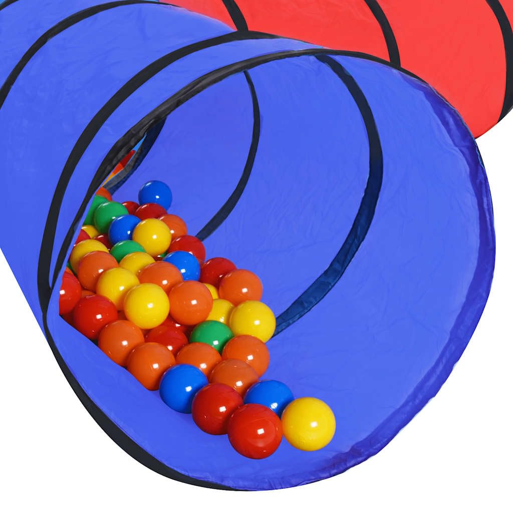 Mangloder Spieltunnel mit 250 bunten Bällen für Kinder ab 4 Jahren, vielseitiges Spielzelt mit 4 Tunneln, geeignet für Indoor und Outdoor, Robustes Polyester, ideal für Bewegung