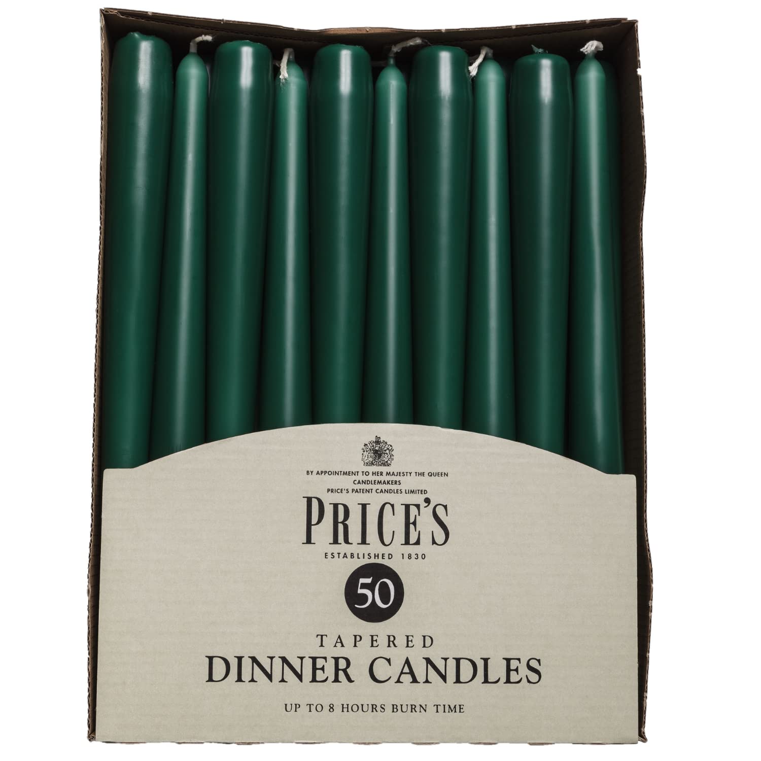Buy Price's Candles Tapered Dinner Candles Pack of 50 Evergreen