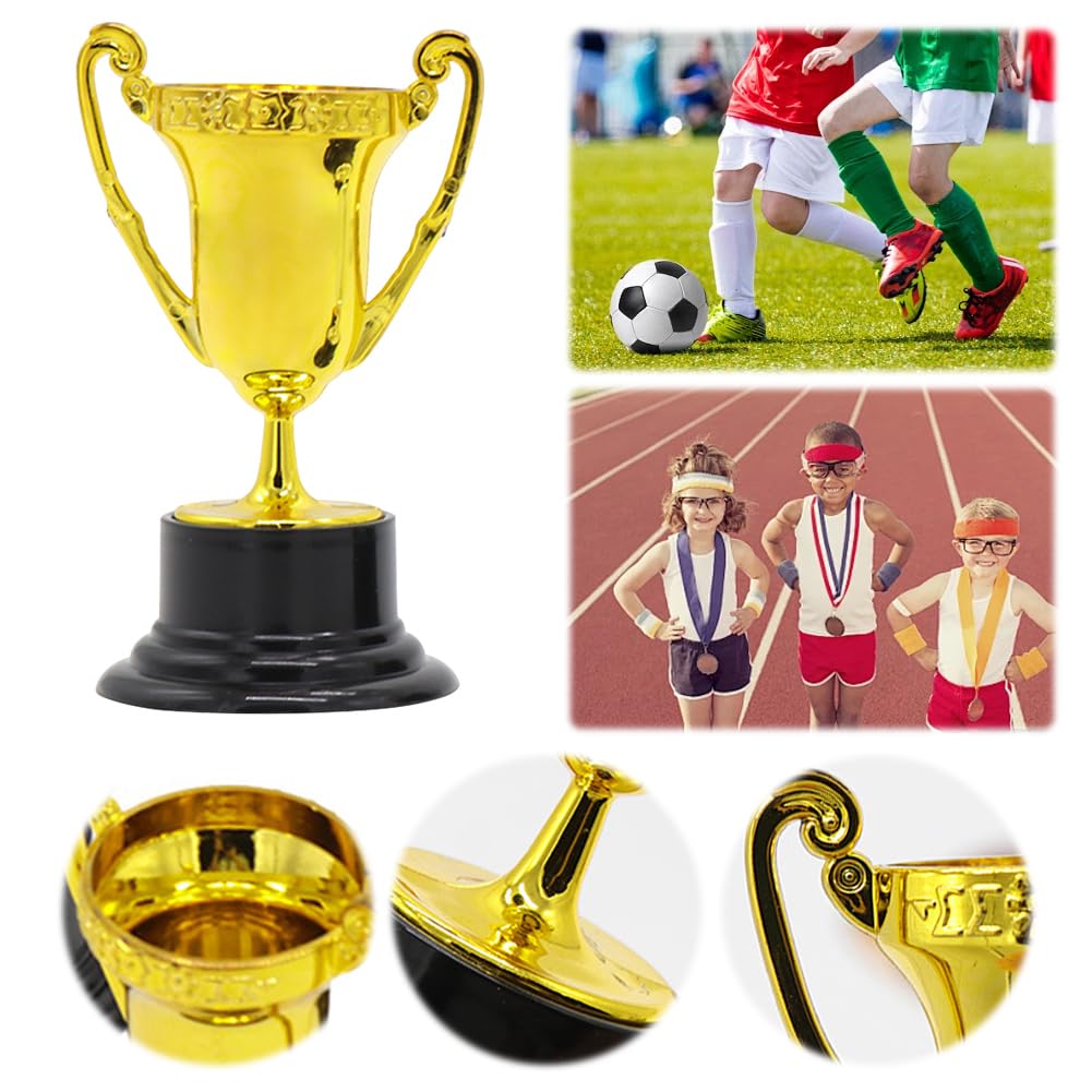 1 mini trofeo sfuso per bambini, oro premio trofeo tazze di plastica oro piccole tazze trofeo premio d'oro coppa per premi puntelli competizioni sportive per bomboniere riempitivi sacchetti