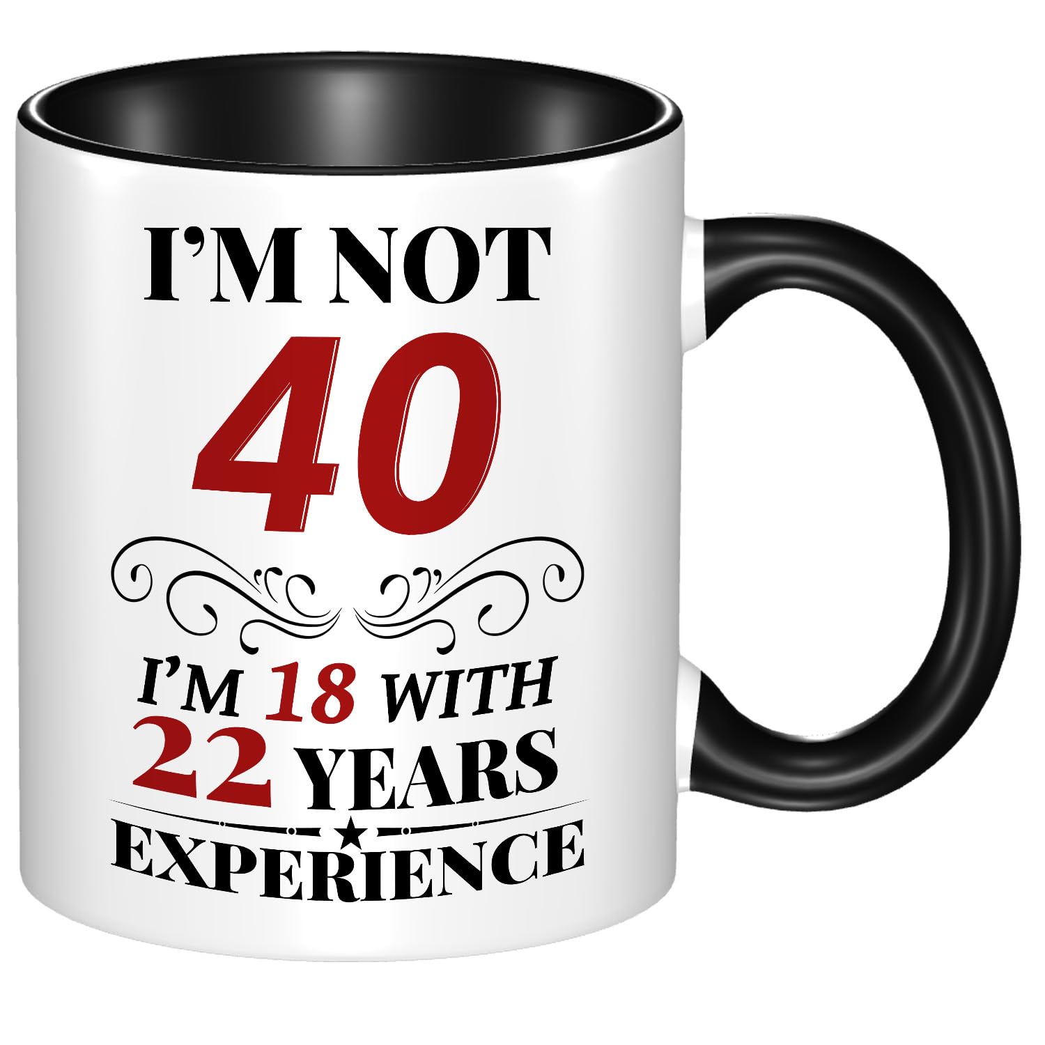 40th Birthday Mug for Women Men, Turning 40 Year Old Birthday Gifts Women Men Mom Dad Wife Husband, Sister, Best Friends, Coworkers, Her, Him, Dishwasher and Microwave friendly, 11oz Coffee Cup