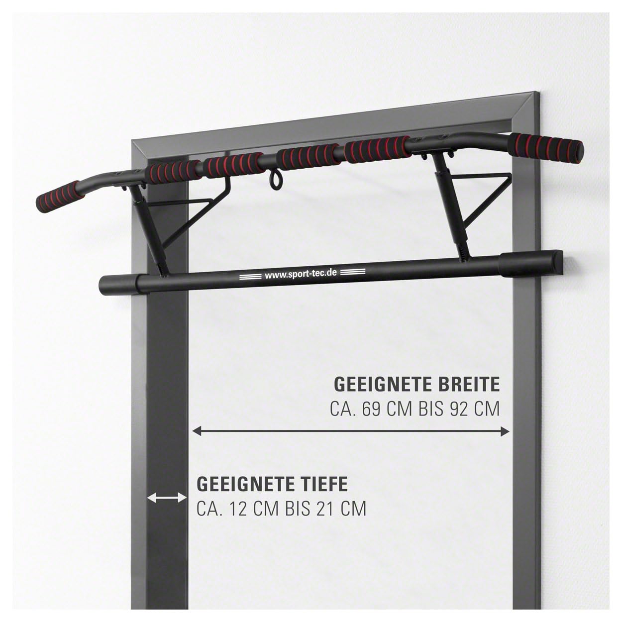 FitPro klappbare Türreck Klimmzugstange 117x28 cm - Inklusive Power Ropes & Karabiner