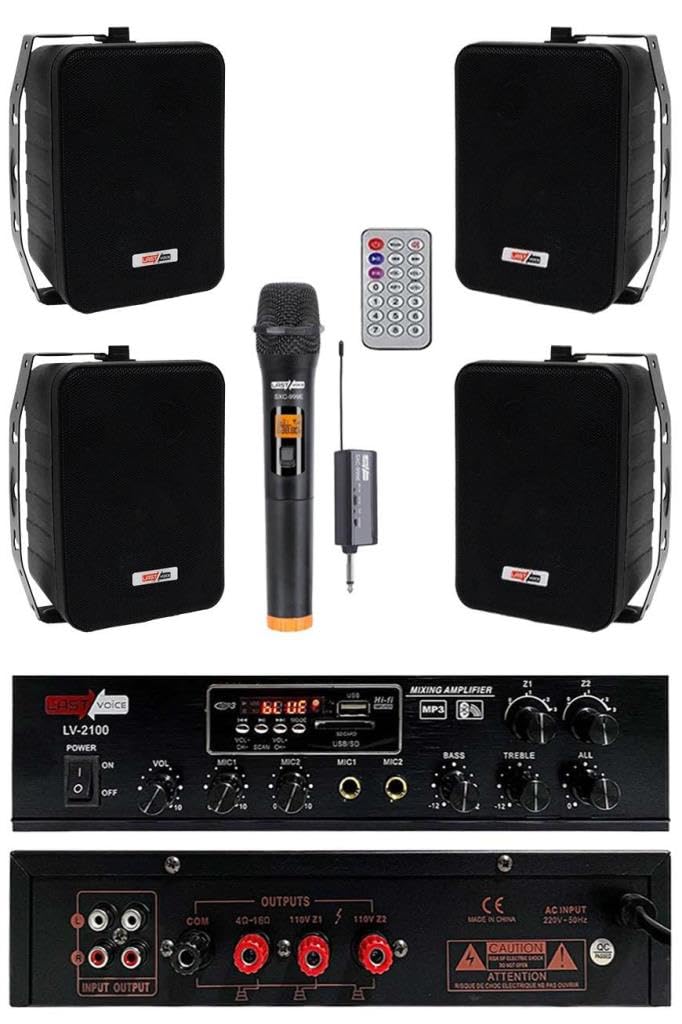 Lastvoice Black Large Plus Paket 3, Hoparlör ve Anfi Anons Ses Sistemi Seti