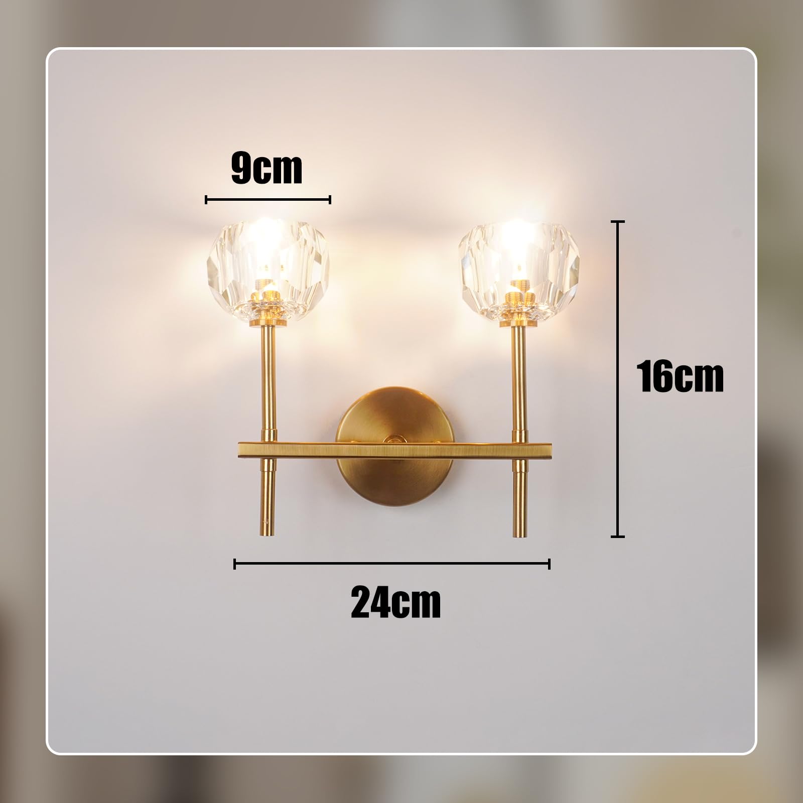 CRFASIBE Crystal Wall Lights, G9 Art Decor Wall Lamp, Indoor Antique Brass Crystal Lighting Fixtures for Living Room Bedroom - Image 2