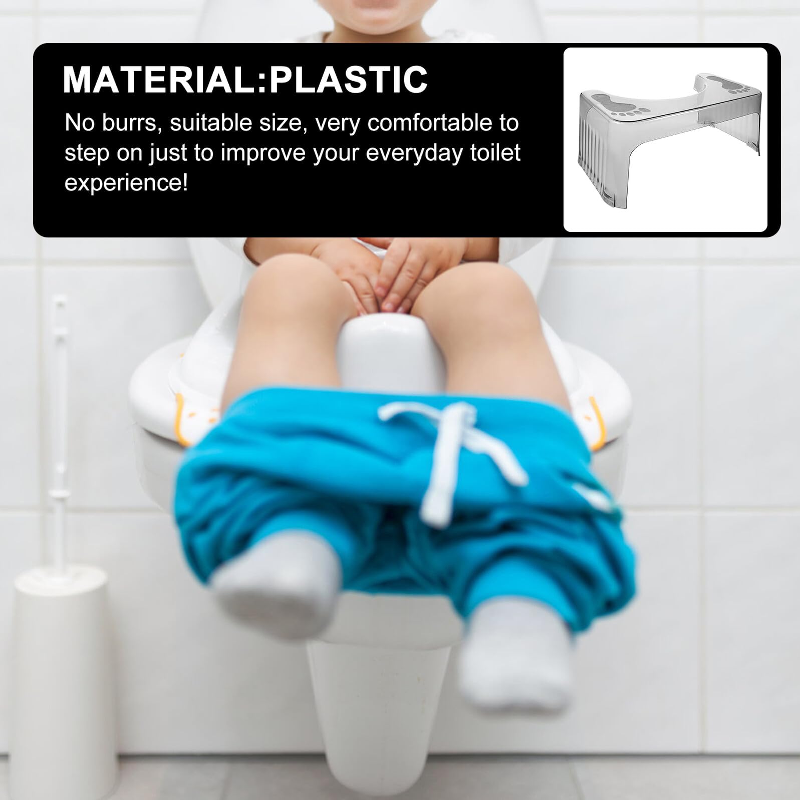 Sgabello Confortevole Antiscivolo e Bambini in per Plastica Bagno Resistente Wc per Uso Domestico
