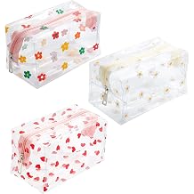 3 PCS Clear Toiletry Bag Large Transparent Pencil Case Stationery Pouch Cosmetic Bags Clear Cosmetic Waterproof Pouch Storage Bag for Women Travel Toiletries