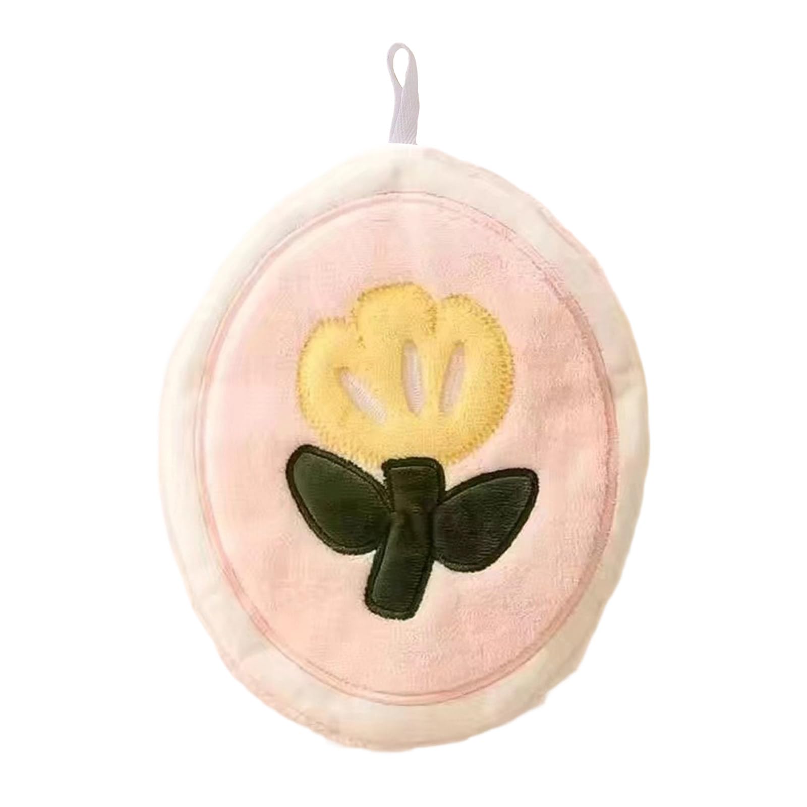 Snorvixre Gentle Floral Hand Towel Soft Plush Fast Absorbing Skin-Friendly for Bathroom & Kitchen with Loop Corals Fleece Hand Towel