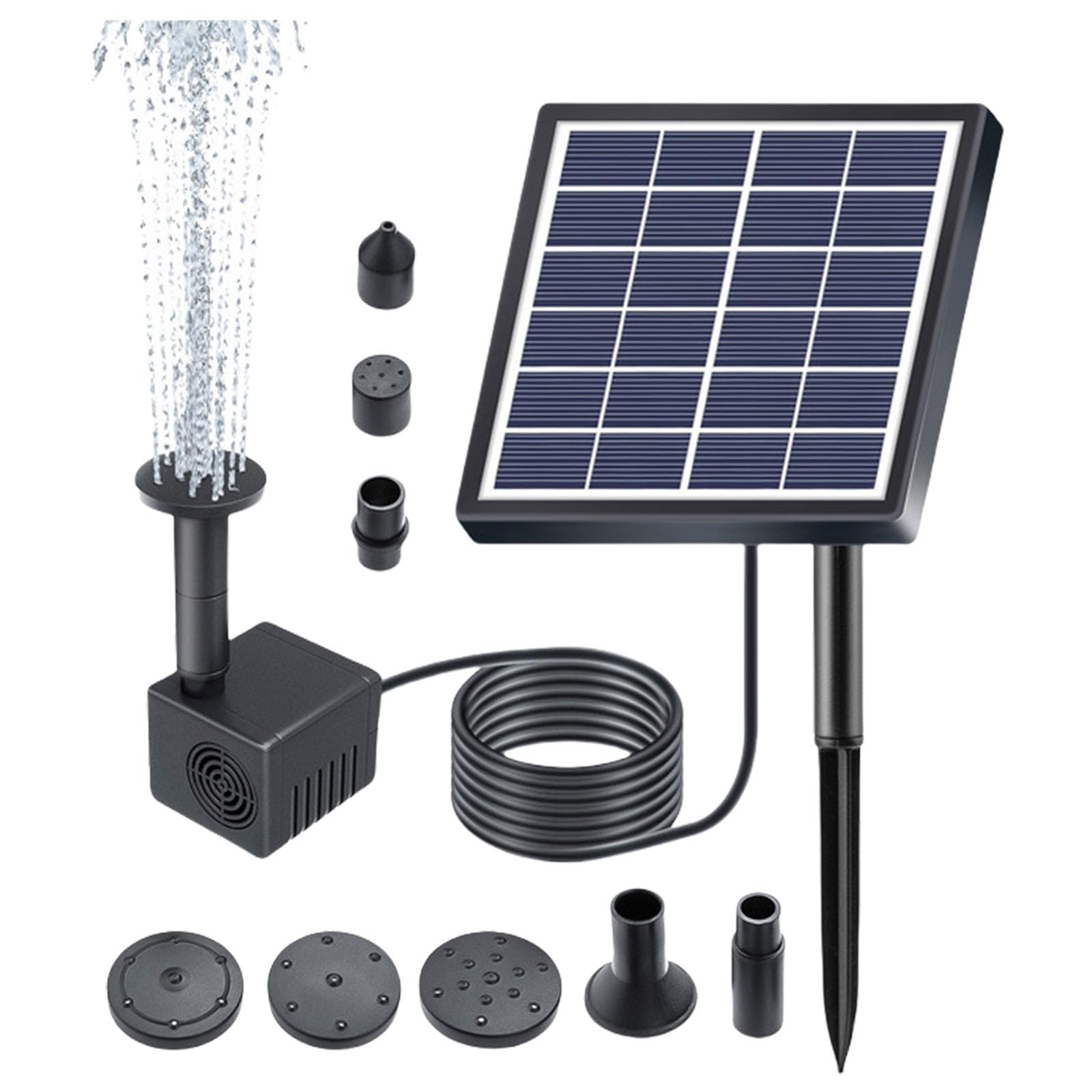 Outdoor Upgrade Fountain Pump Kit Fountain Hummingbird Bass Bird Bath Fountain Solar Hot Water Water Pump Suitable for Bath Fountain