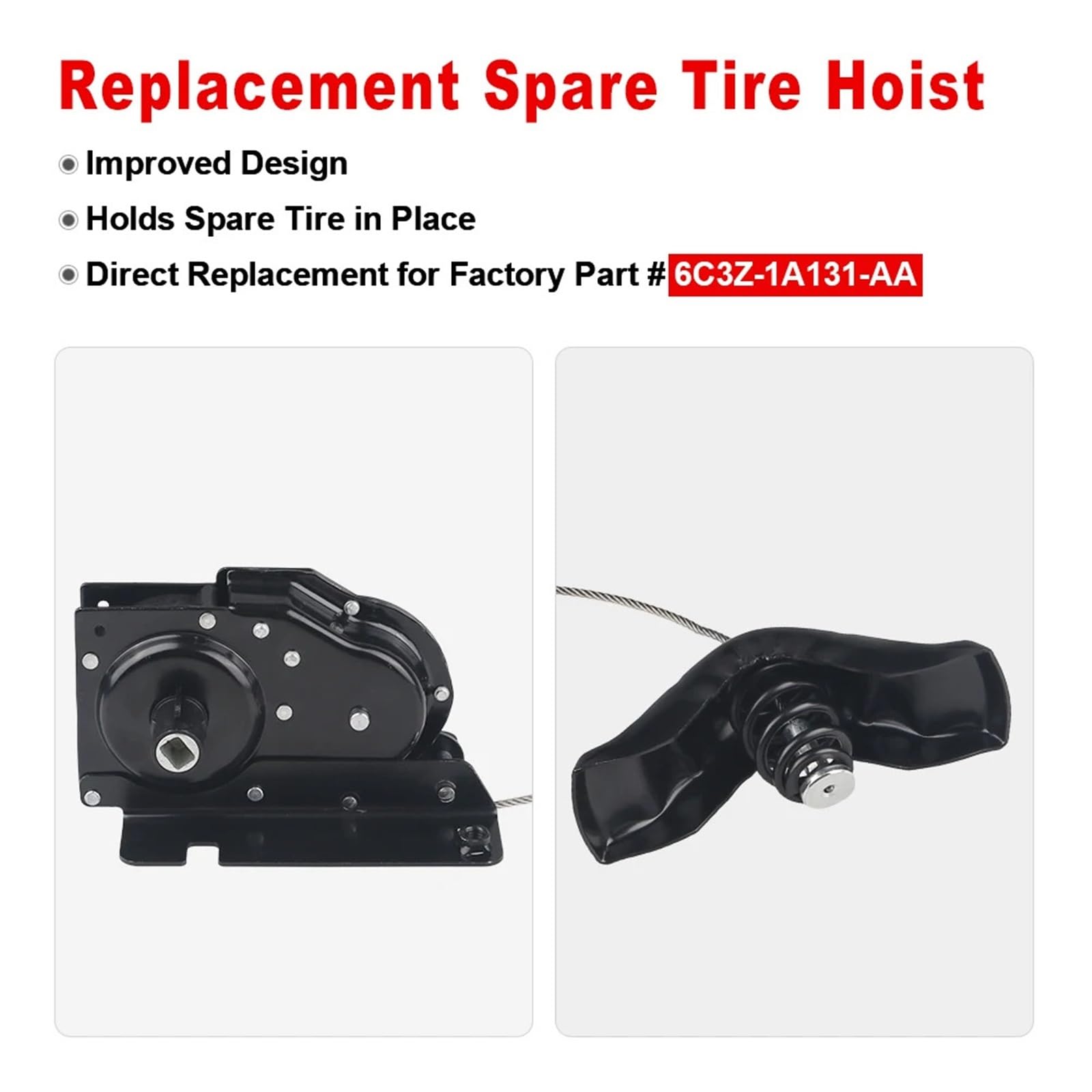 Wyciągarki Wyciągarka tylnego koła zapasowego, wyciągarka koła zapasowego do samochodu ciężarowego, pasująca do Forda F250, F350, F450, F550, 1999-2007 Wyciągarka koła do opon