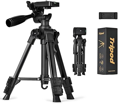 Mini Tripod for Projector, 25" Small Tripod for Camera, DSLR, Laser Level -Lightweight Aluminum, Portable Adjustable, 360 Rotation,Carry Bag & Phone Holder