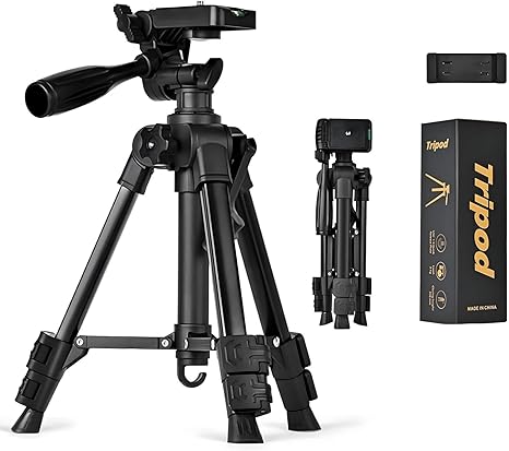 Mini Tripod for Projector, 25" Small Tripod for Camera, DSLR, Laser Level -Lightweight Aluminum, Portable Adjustable, 360 Rotation,Carry Bag & Phone Holder