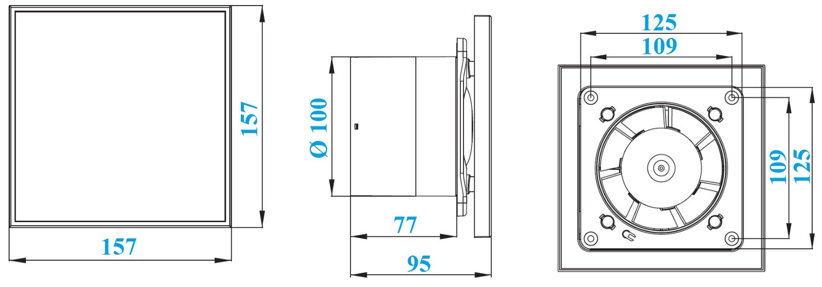 Ø 100 mm designerski wentylator łazienkowy, szklany front z mikroprocesorem do regulacji prędkości obrotowej oraz timerem, zawór zwrotny WEG100CTR, łożysko kulkowe, wentylator przedni, naścienny, wentylator łazienkowy, cichy, szklany 10 cm