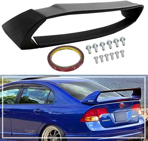 ZXMOTO Alerón trasero de ABS para alerón trasero de maletero para Honda Civic Sedán 2006-2011, sin pintar (necesita un montaje simple)