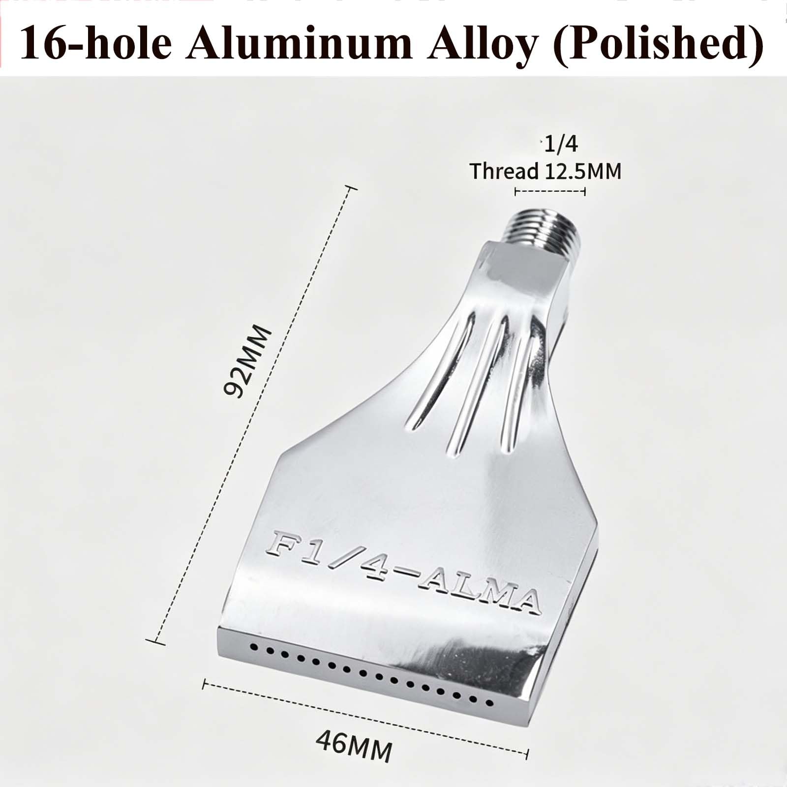 Ugello a getto piatto in lega per lo scarico dell' Lama d'aria for ugello soffiatore tipo F G1/4 filettatura maschio argento dimensioni multiple 2/5 pezzi(5pcs,16-hole AL(Polished))