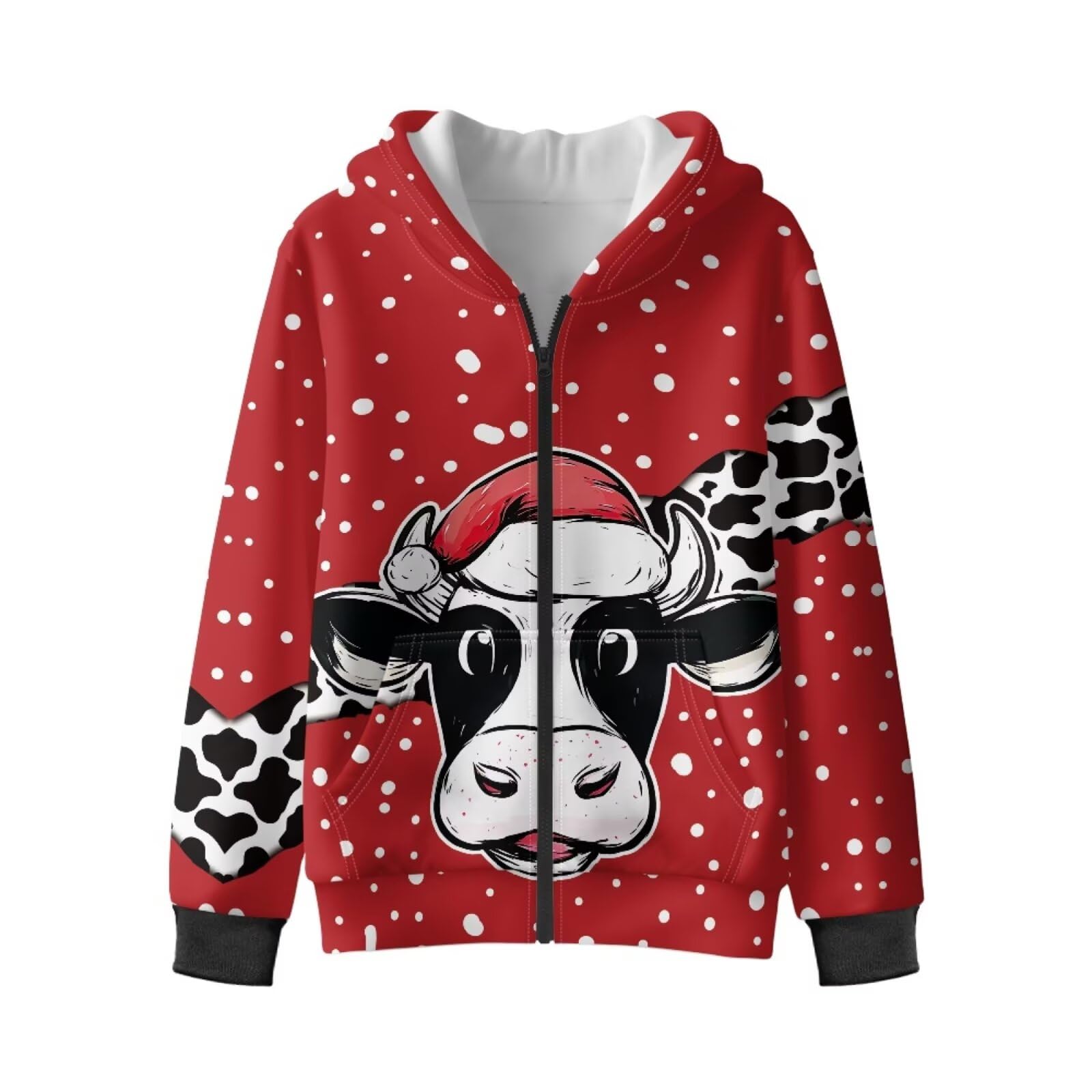 Xoenoiee Sudadera con capucha para niñas y niños, con cremallera, para adolescentes, casual, de manga larga, forro de terciopelo