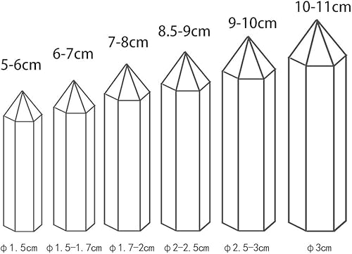 Miniatura 3 de Runyangshi - 8 varitas curativas de cristal natural, varitas de cristal curativo de un solo punto, piedras de chakra reiki de 6 facetas, prisma de