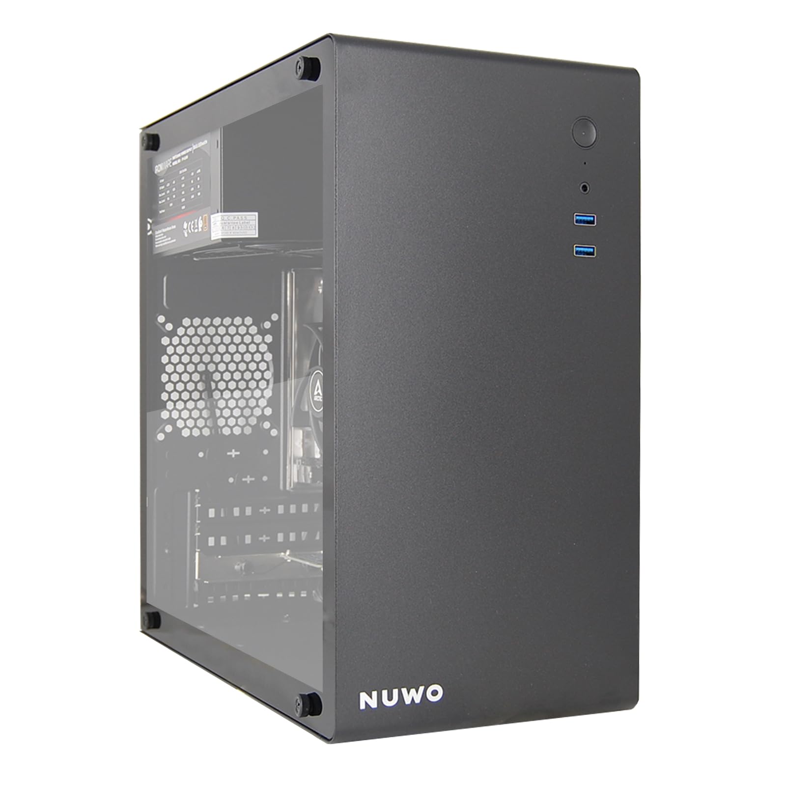 EXTREMEBIT PRO PC Computer Assemblato, Processore Ryzen 5 5600GT, Memoria Ram 16GB, Disco SSD 500GB, Connessione WiFi + BT, Win 11 PRO Nero