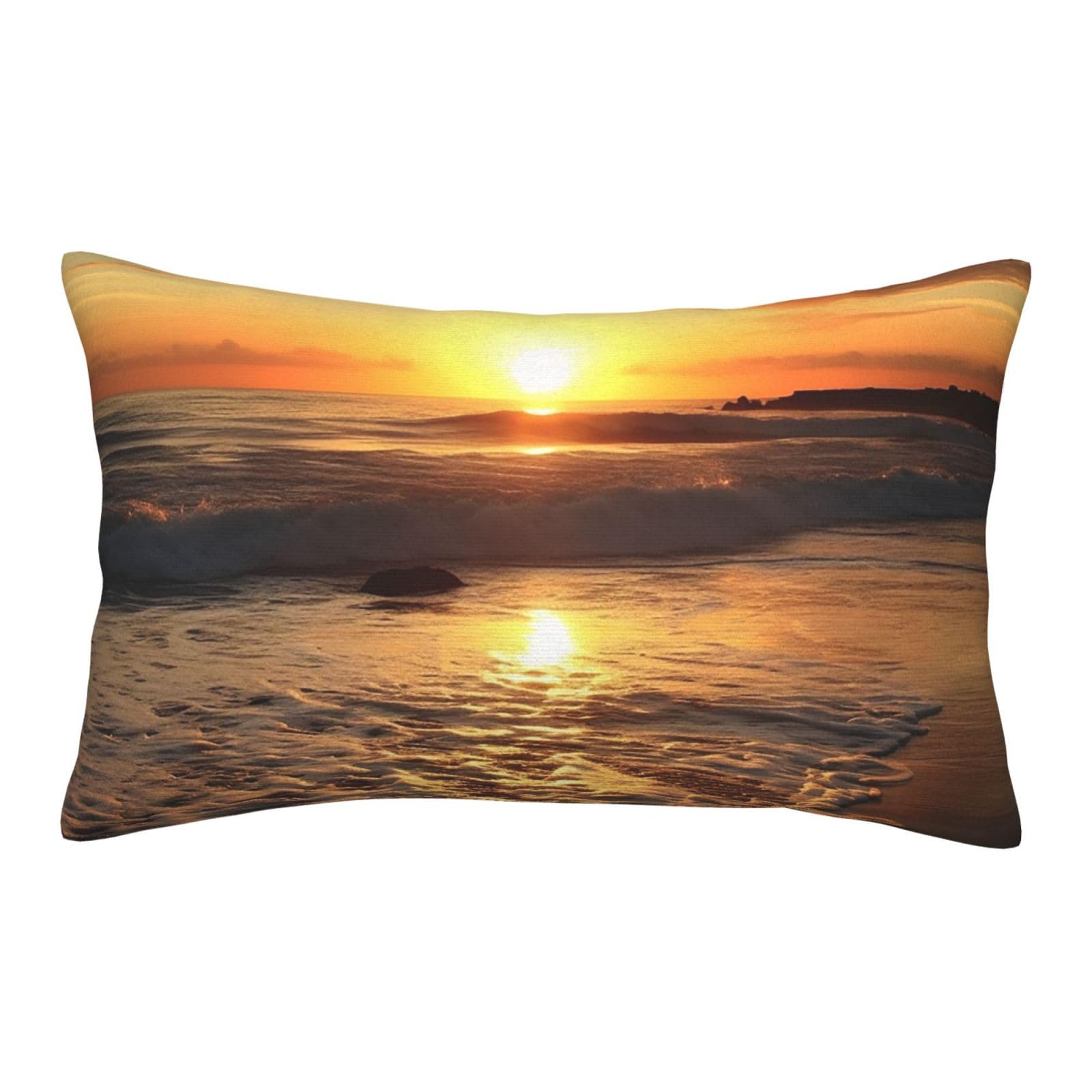 Velvet Pillowcases 20"x30" Ultra Soft Breathable Pillow Cases, Luxury Fuzzy Throw Pillow Covers with Zipper, Sunset Pillow Shams All Seasons Decorative Cushion Cases for Couch