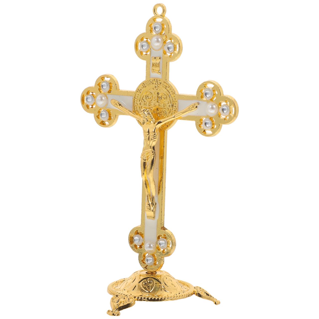 Statue De Jésus En Croix Dorée Décoration Religieuse Murale Pour Salon