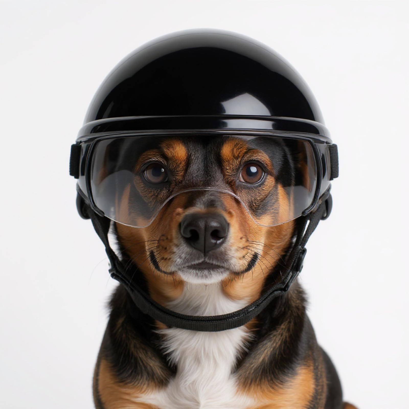 Generisch Zestaw 2 szt. kask dla psa i okulary, rozmiar S, kask motocyklowy dla małych psów ze srebrnymi okularami przeciwsłonecznymi, lekkie akcesoria, obwód głowy 37 cm
