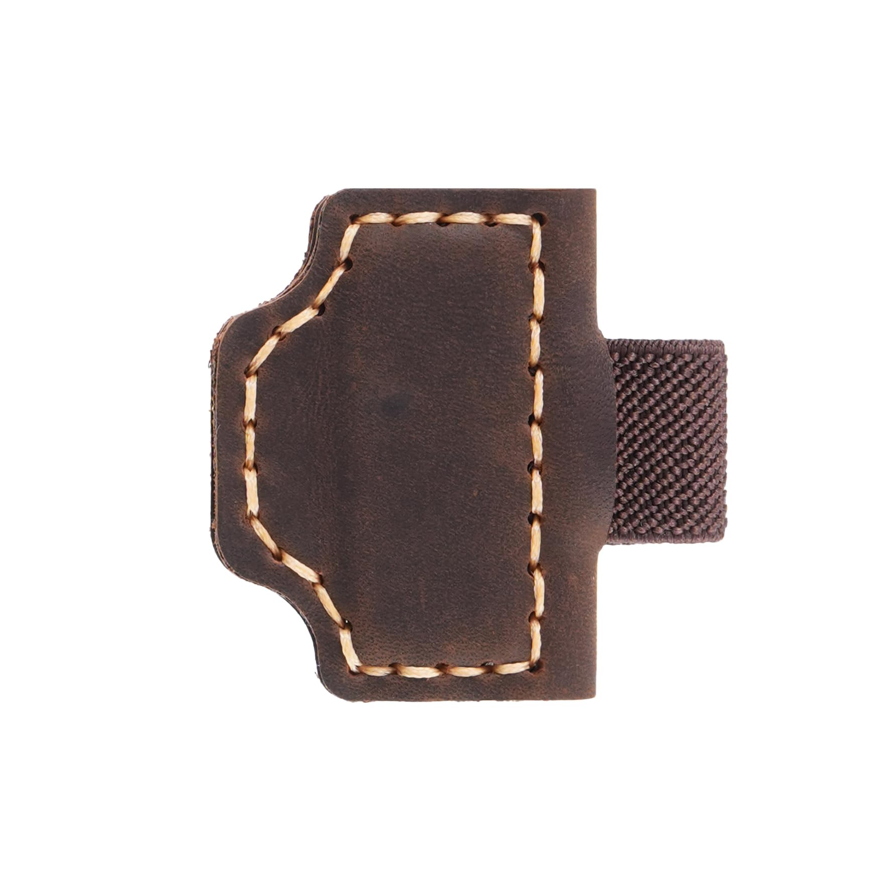AIGUONIU Genuine Top-Grain Leather Magnetic Bookmark & Pen Holder – Vintage Crazy Horse Leather with Strong Magnet, Handmade Retro Magnetic Pen Clip (Coffee)