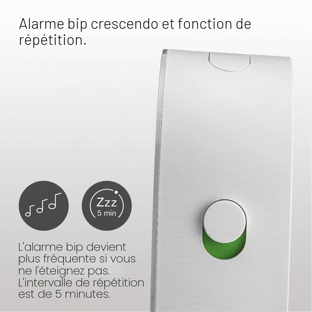Braun Réveil analogique Classique avec répétition (Fonction Snooze) et rétroéclairage continu, Mouvement Silencieux à Quartz, bip de l’Alarme en Crescendo, Blanc, modèle BC22W.