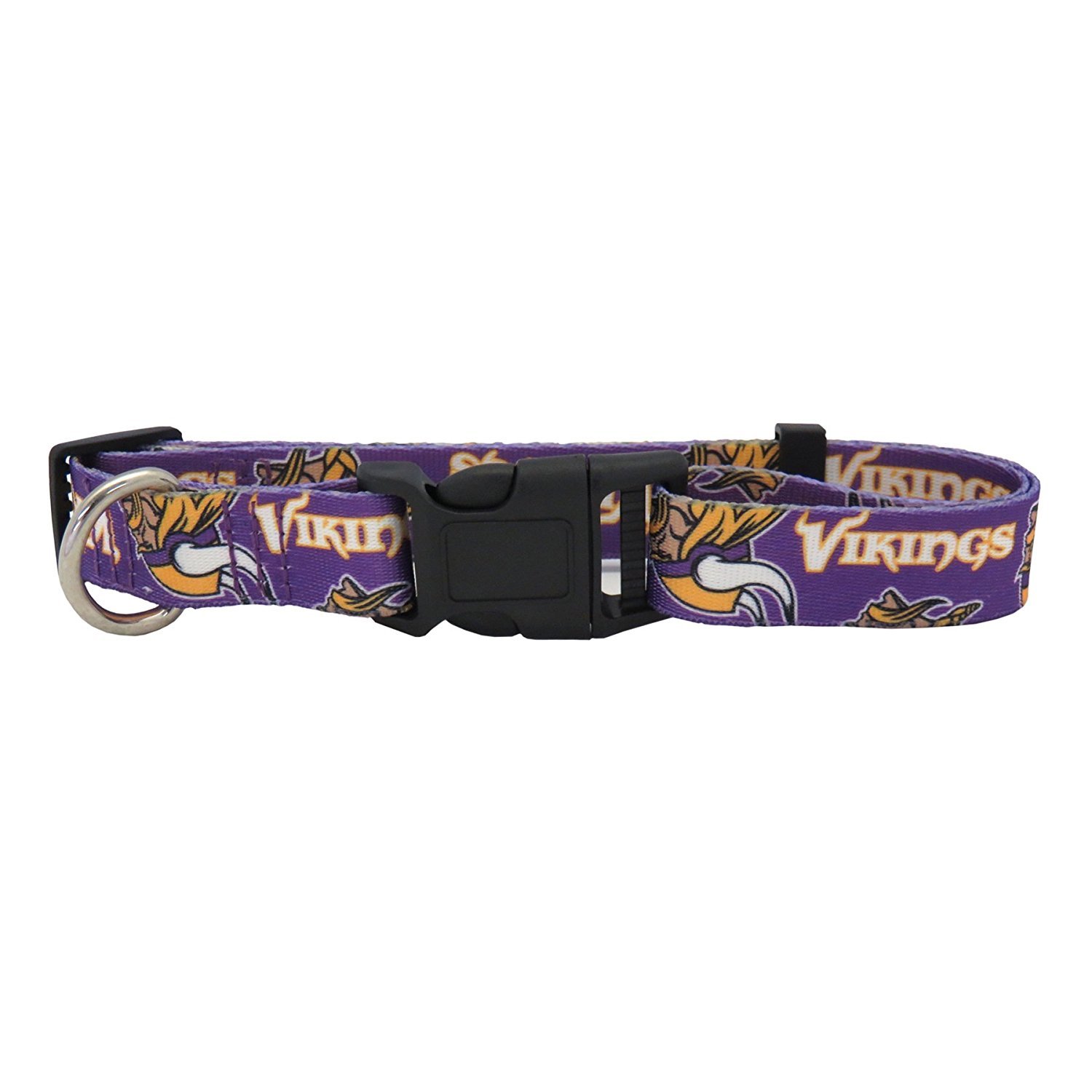 Little Earth Productions Littlearth NFL Minnesota Vikings Pet Collar, Team Color, Large
