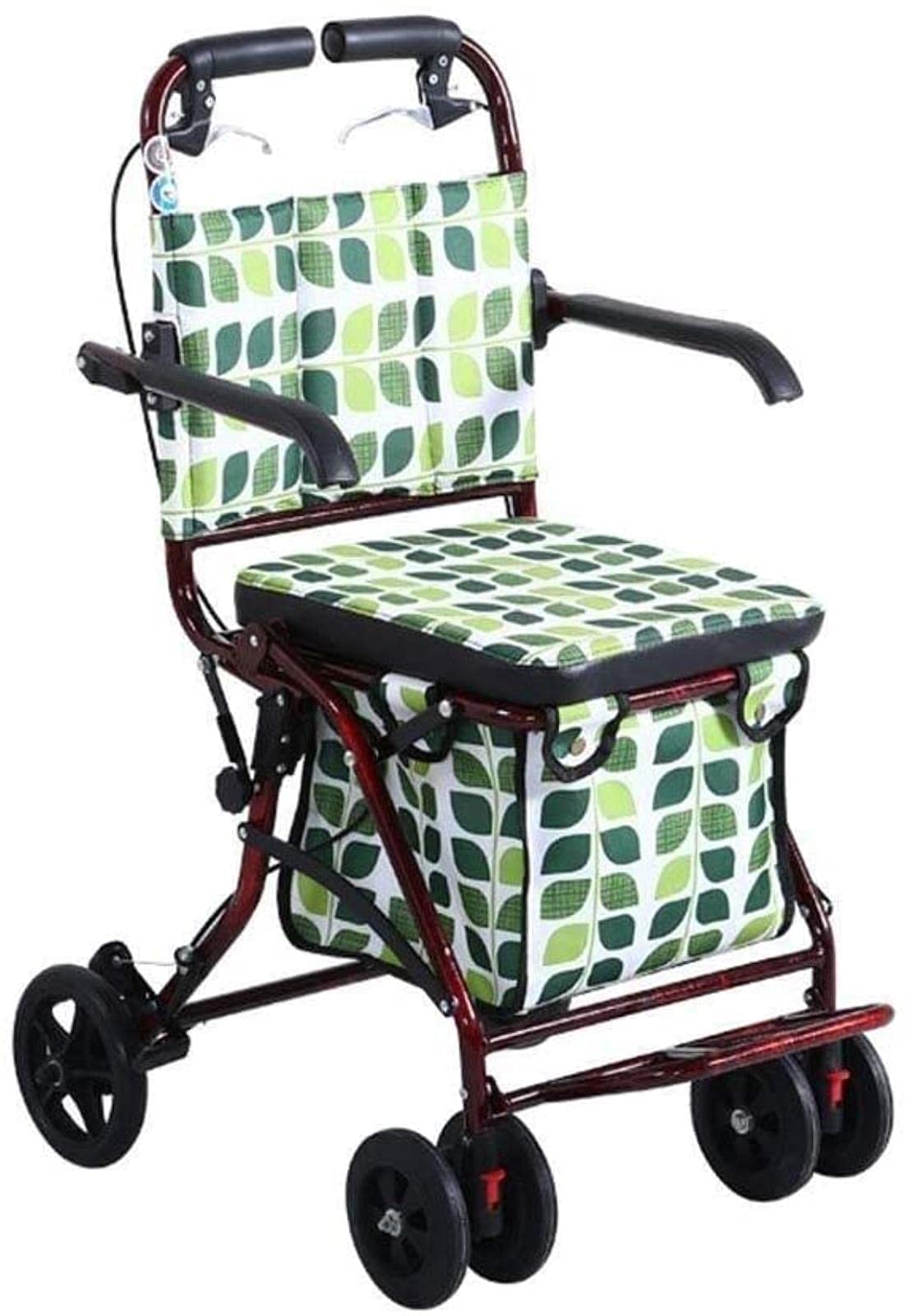 Rollator Walker Rama do chodzenia Standardowy chodzik Rollator 4 koła Rollator do chodzenia, składana pomoc w chodzeniu, siedzisko z regulacją wysokości Chodzik dla osób starszych Tęsknota za