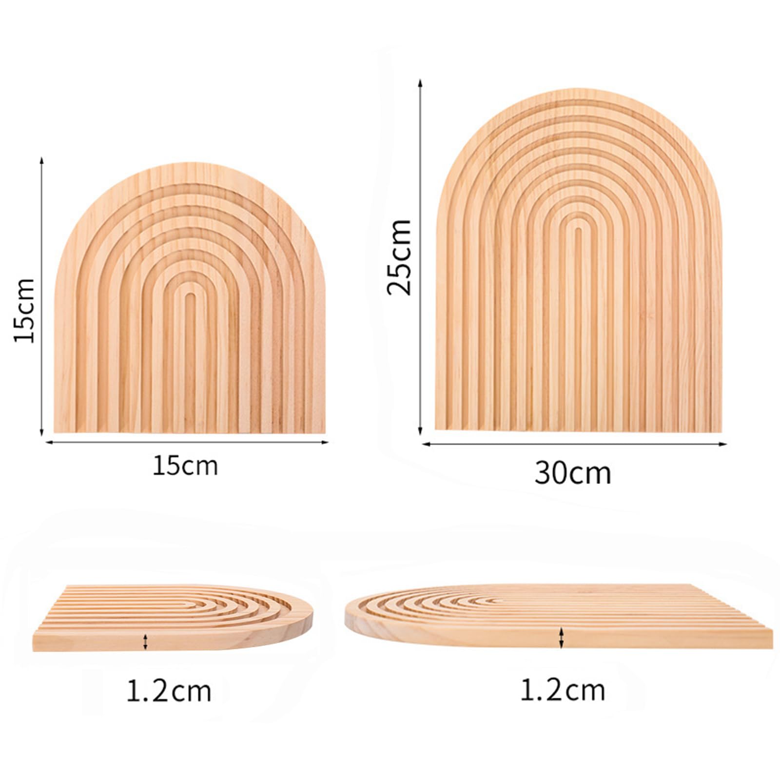 2 tavole in legno boho decorativo arcobaleno, per Mensole Fotografiche, decorazione in legno per camera da letto, soggiorno, decorazione per cucina (Spessore 1,2 cm)