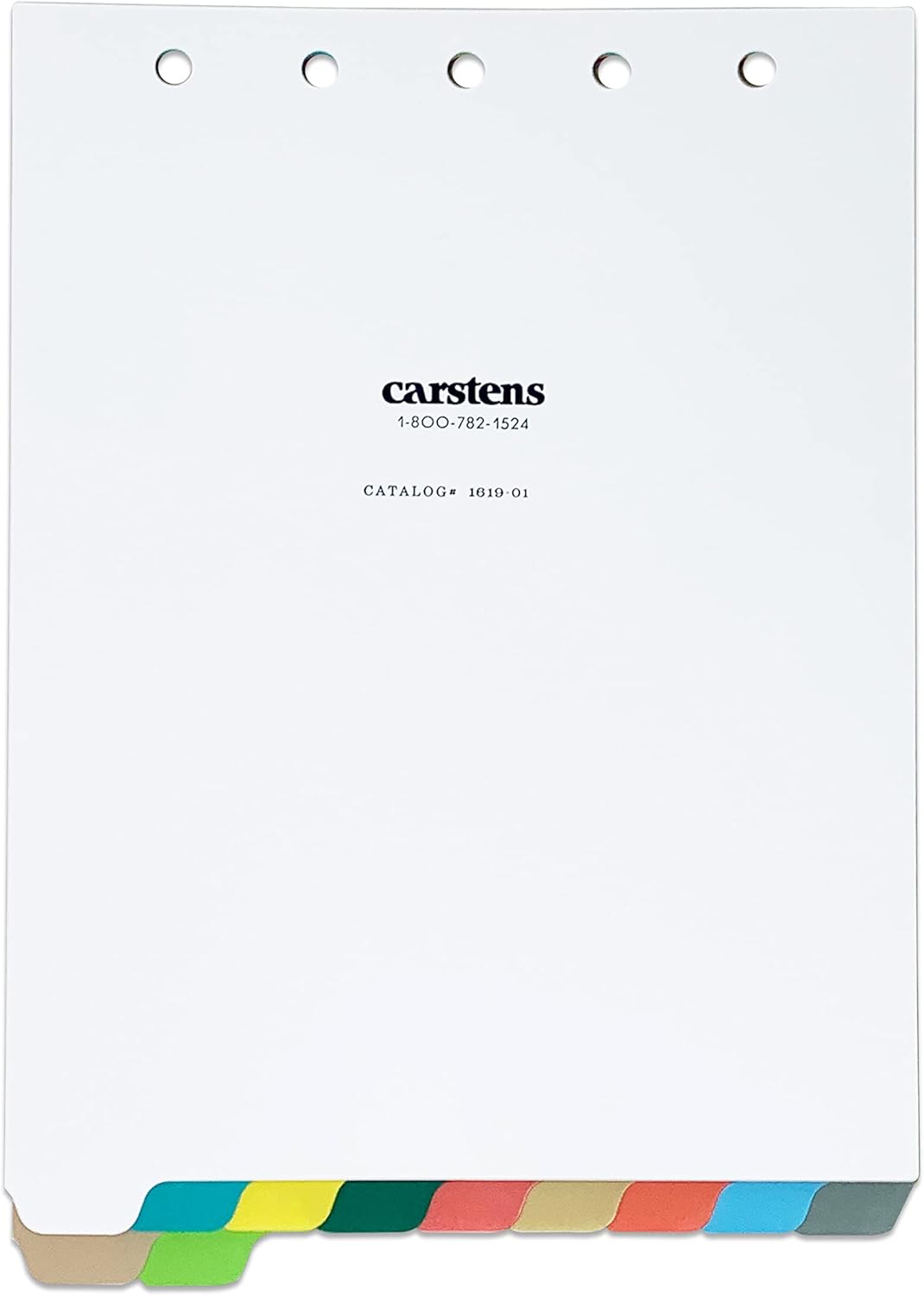 Carstens Heavy Duty Plastic Dividers, 11-Tab, Multi-Color, Blank, for Top-Opening Ring Binders, Case of 10