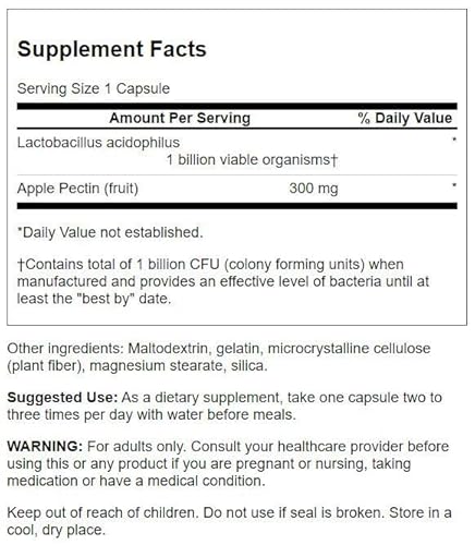 Swanson Acidophilus & Apple Pectin 90 Capsules #TOP1