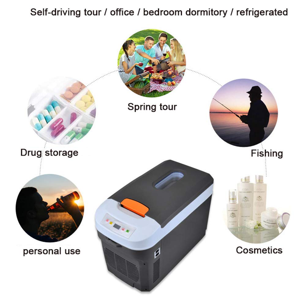 Car Frigo-25l Dual-Core Auto Famiglia Mini Frigorifero Dormitorio Ufficio di Riscaldamento E Raffreddamento Scatola di Insulina di Raffreddamento, Grigio