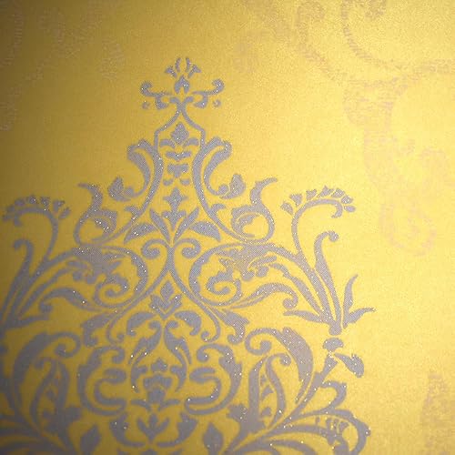 Miniatura 4 de Q QIHANG Papel tapiz grueso 3D de damasco de estilo europeo de damasco con efecto de bronce para dormitorio, sala de estar, TV, fondo de pantalla