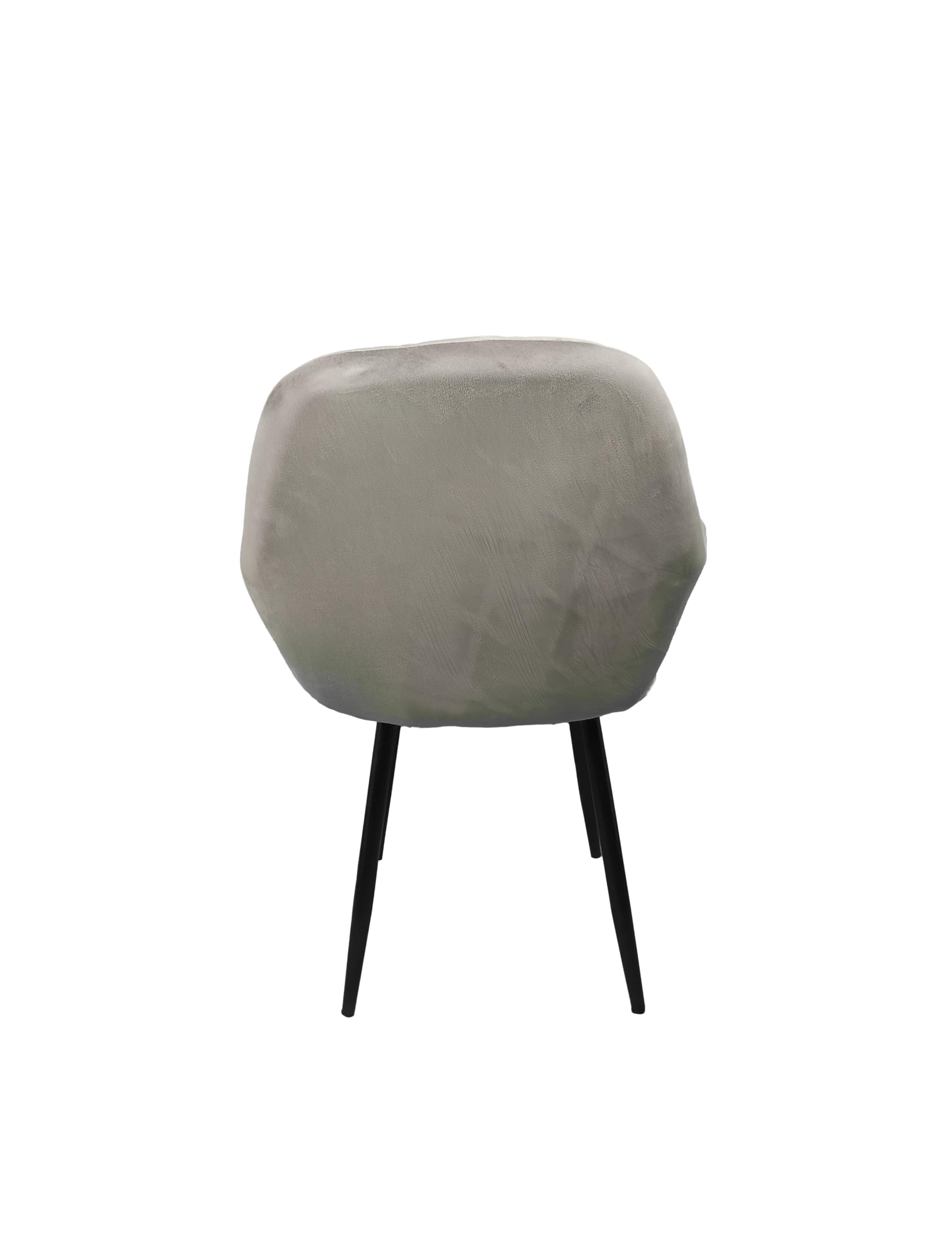 SEDIA MODERNA, POLTRONA CON RIVESTIMENTO IN VELLUTO E GAMBE IN ACCIAIO NERO, SEDIA DA SOGGIORNO, CAMERA DA LETTO, SALA DA PRANZO (Grigio tortora)