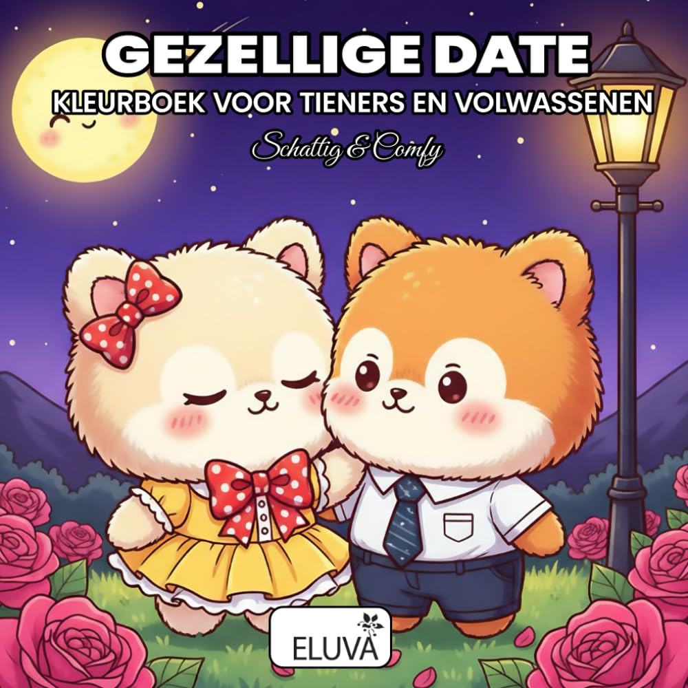 Gezellige Date Kleurboek: Schattig & Comfy: Bold & Easy Kleurboek voor Volwassenen & Tieners: Schattige Fluffy Dieren in Romantische Scènes, Liefdevolle Ontmoetingen en Ontspannende Valentijnsdetails.