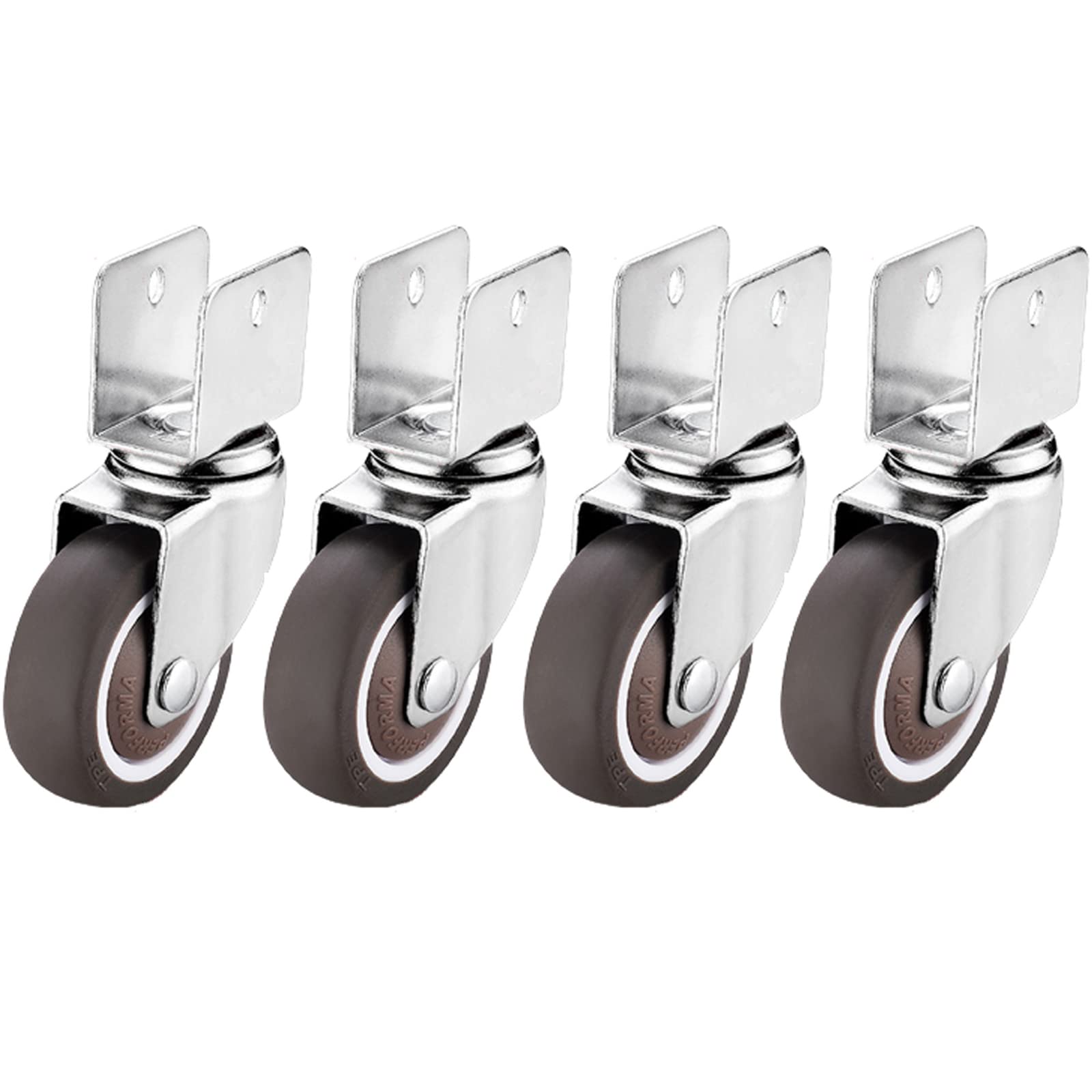 MXXQRHF Heavy Duty 4Pack Castor Wheels UShaped Plate Swivel Caster Wheels for Fur Moving Cold Rolled Steel with TPE Rubber & Ball Bearings Ideal for Flower Stands