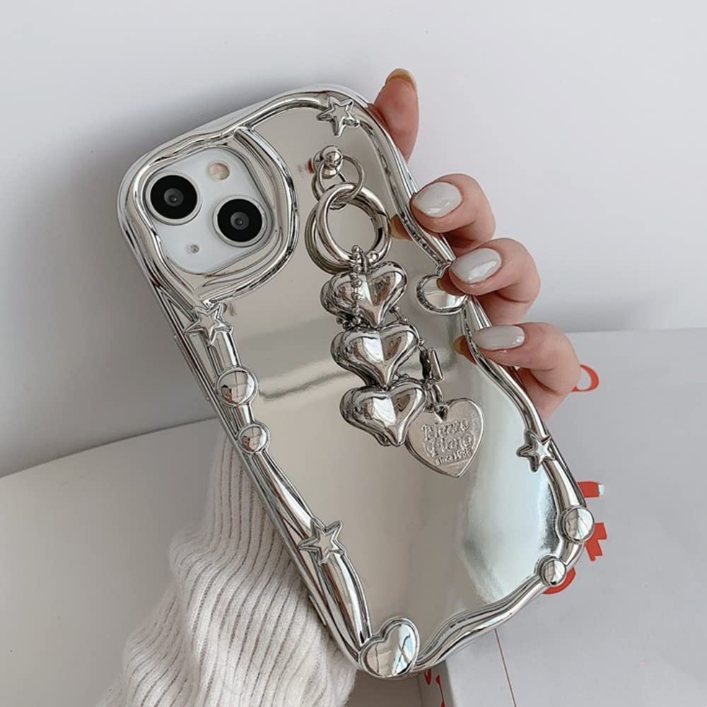 Amazon.co.jp: スターシルバーメッキハートチェーンストラップ電話