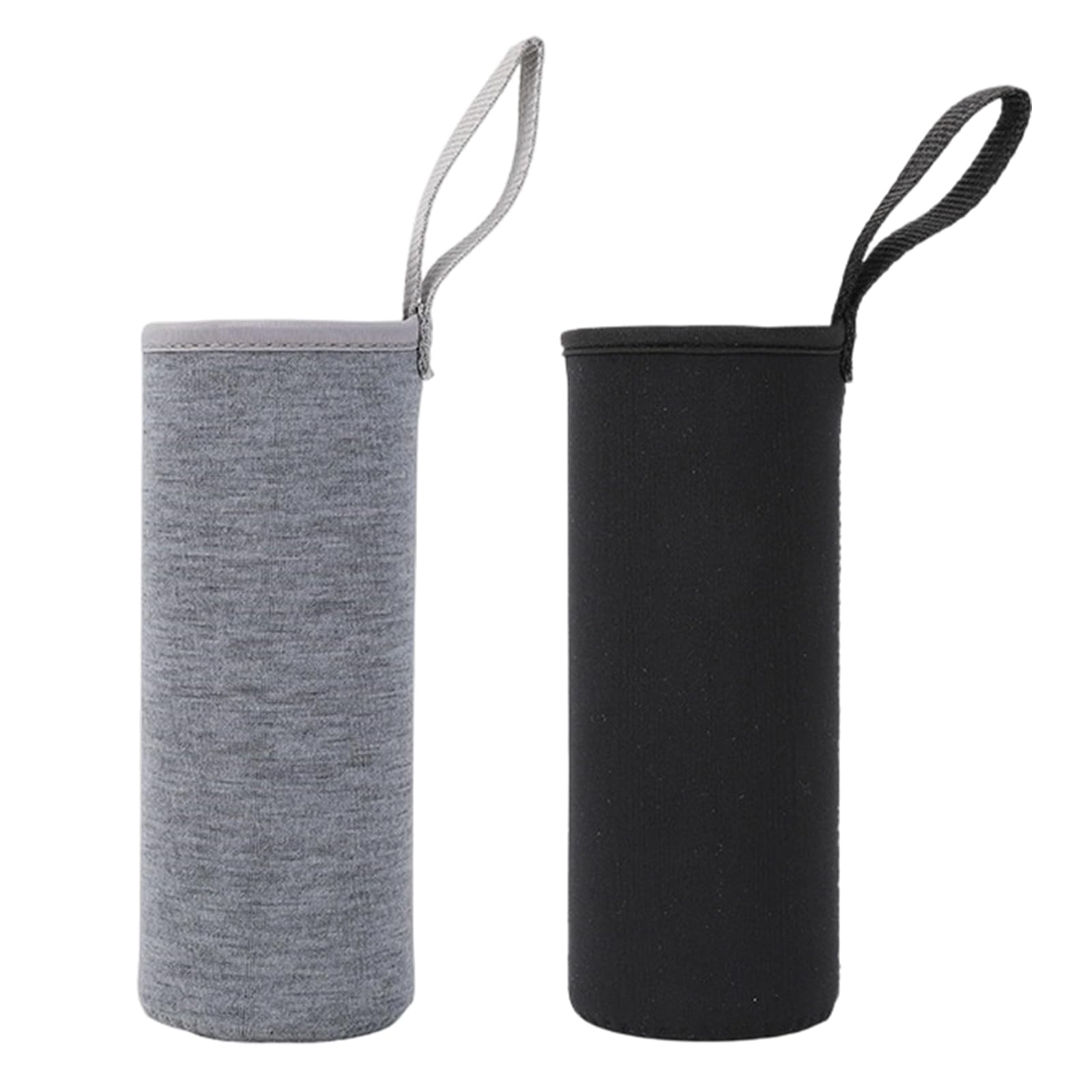 2 Pezzi Copribottiglia Isolante in Neoprene, Portabottiglie Termico per Mantenere la Temperatura, Adatto a Bottiglie da 550 ml per Escursioni, Palestra e Ufficio (Nero + Grigio)
