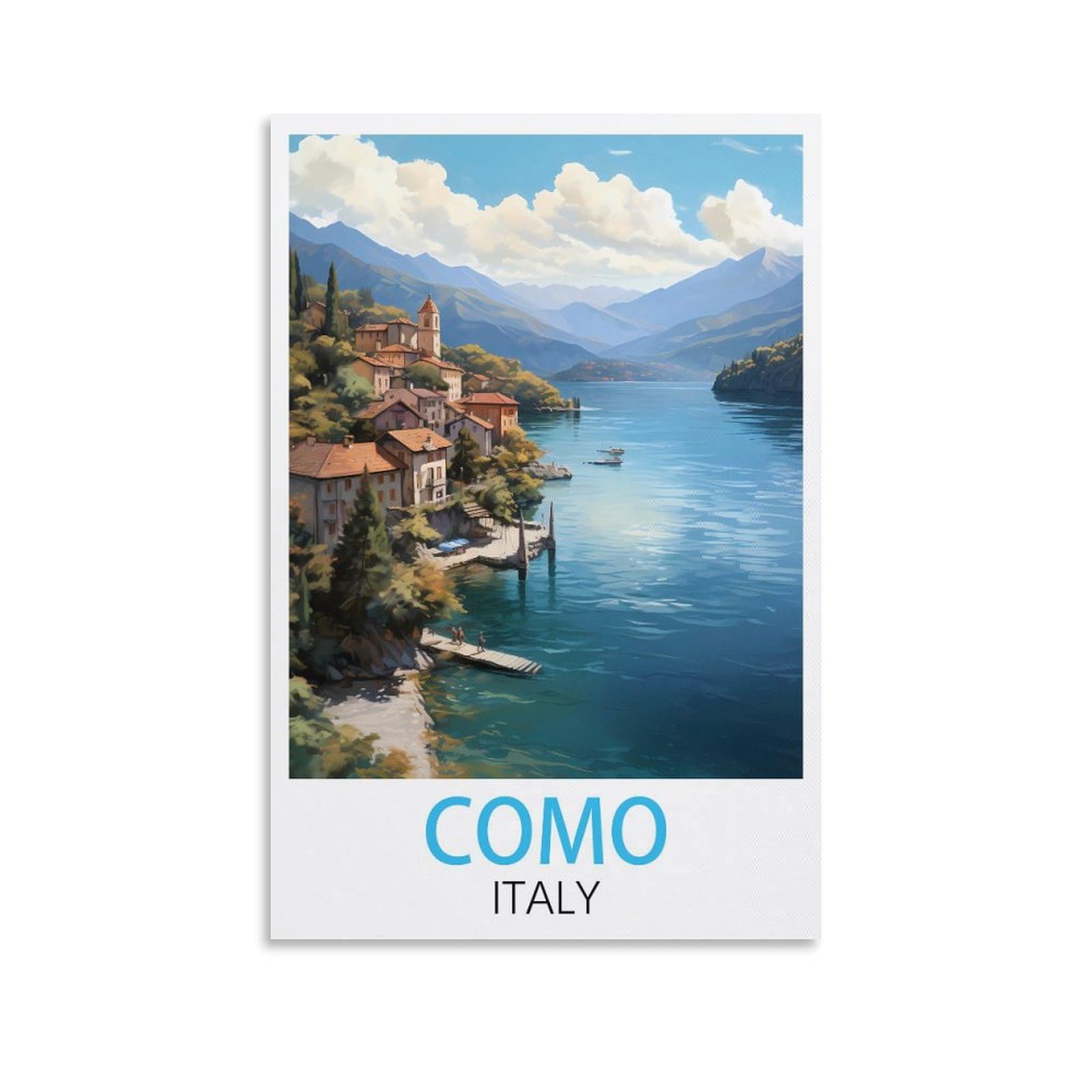 Metal Tin Sign Plaque Poster Como Italy,Vintage Bar Club Cave Home Kitchen Rustic Wall Art Decor Funny Sign 30x30cm