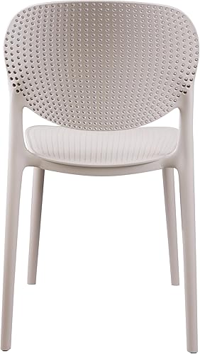 Miniatura 7 de CozyBlock - Silla de comedor apilable perforada de malla para interior y exterior, juego de 2 (verde azulado)