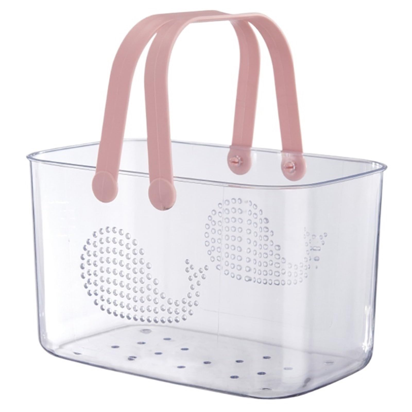 DYYEUAVT Portable Whale Shower Caddy With Handle, Translucent Bathroom Storage Basket For Bathing Essentials(Pink)